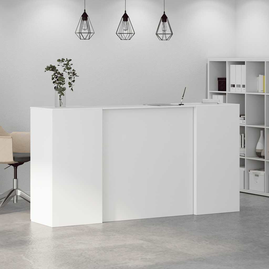 vidaXL Reception Desk White 200x50x103,5 cm Engineered Wood 4