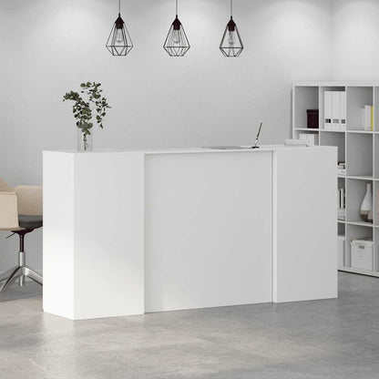 vidaXL Reception Desk White 200x50x103,5 cm Engineered Wood 4