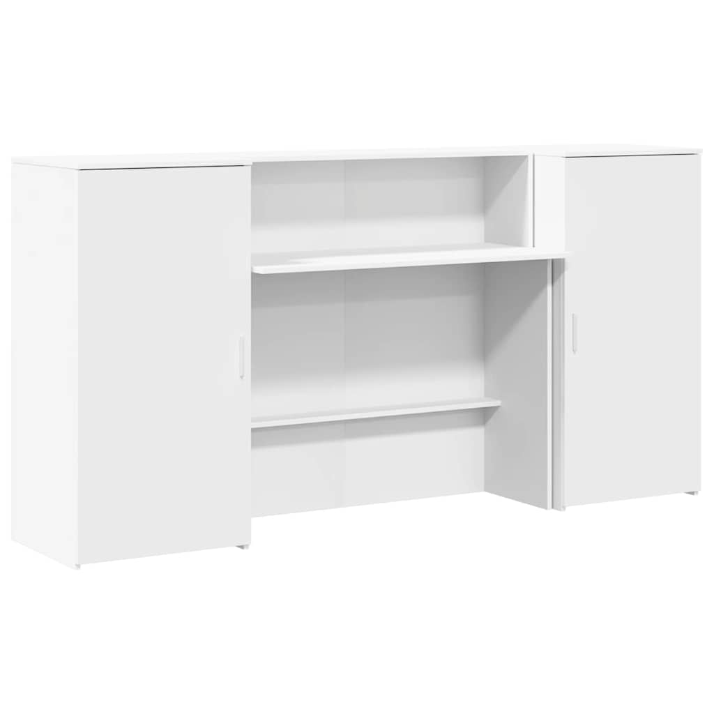 vidaXL Reception Desk White 200x50x103,5 cm Engineered Wood 6