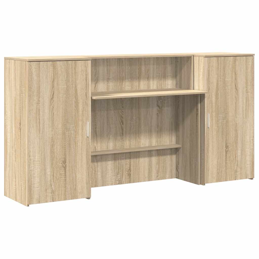 Reception Desk 200x50x103,5 cm Engineered Wood Sonoma oak 200 x 50 x 103.5 cm