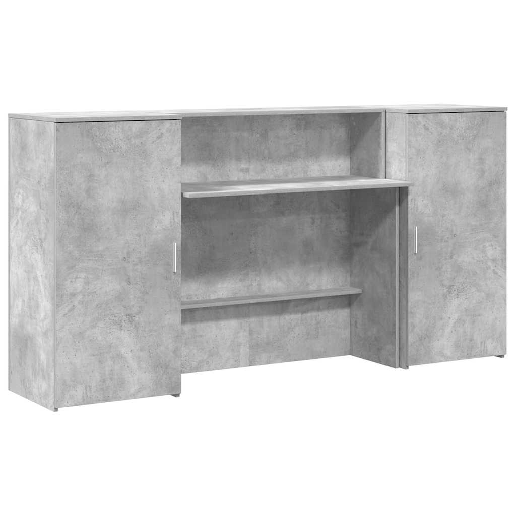 vidaXL Reception Desk Concrete Grey 200x50x103,5 cm Engineered Wood 2