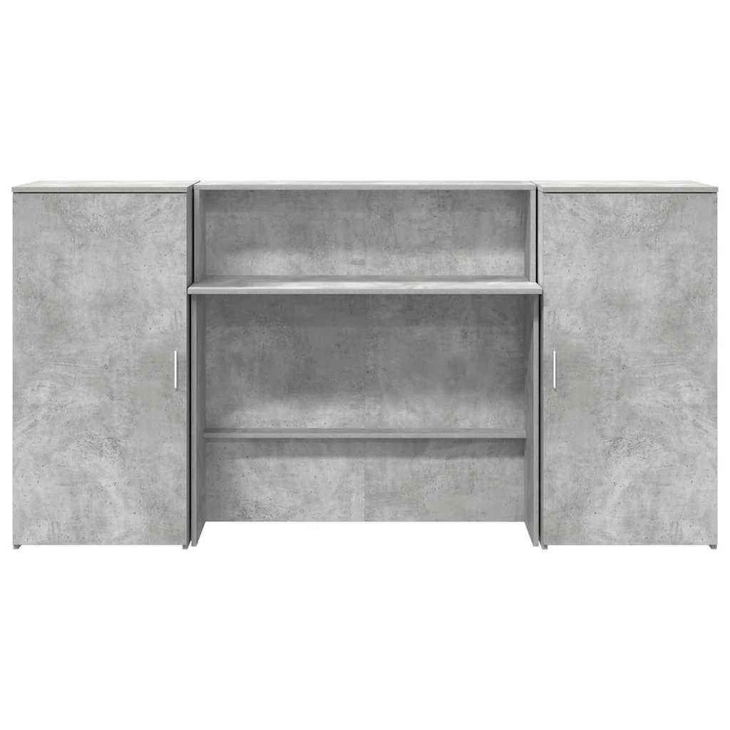 vidaXL Reception Desk Concrete Grey 200x50x103,5 cm Engineered Wood 5