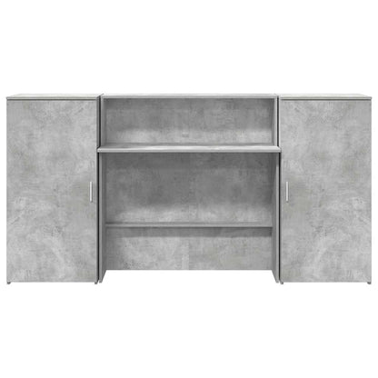 vidaXL Reception Desk Concrete Grey 200x50x103,5 cm Engineered Wood 5
