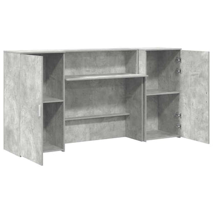 vidaXL Reception Desk Concrete Grey 200x50x103,5 cm Engineered Wood 6