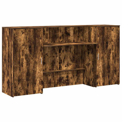 vidaXL Reception Desk Smoked Oak 200x50x103,5 cm Engineered Wood 2