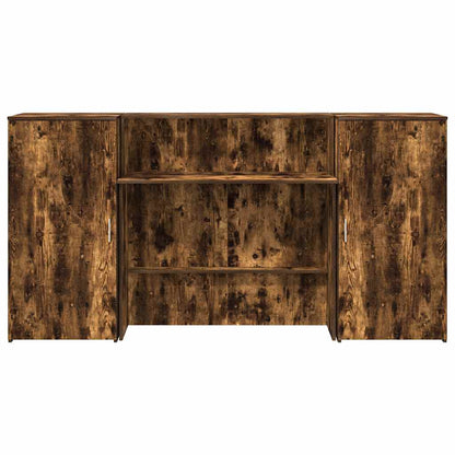 vidaXL Reception Desk Smoked Oak 200x50x103,5 cm Engineered Wood 5