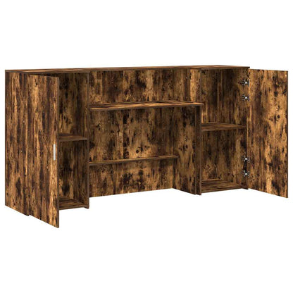 vidaXL Reception Desk Smoked Oak 200x50x103,5 cm Engineered Wood 6