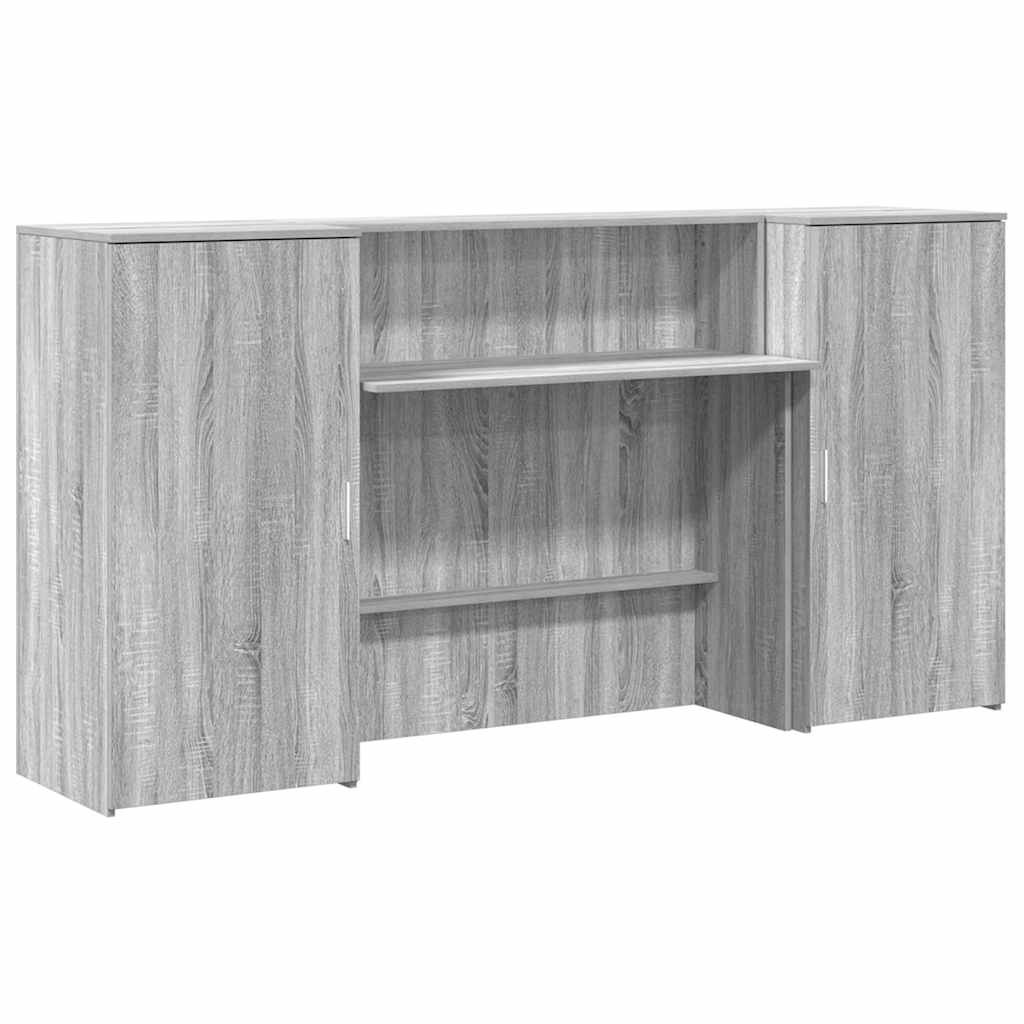 vidaXL Reception Desk Grey Sonoma 200x50x103,5 cm Engineered Wood 2