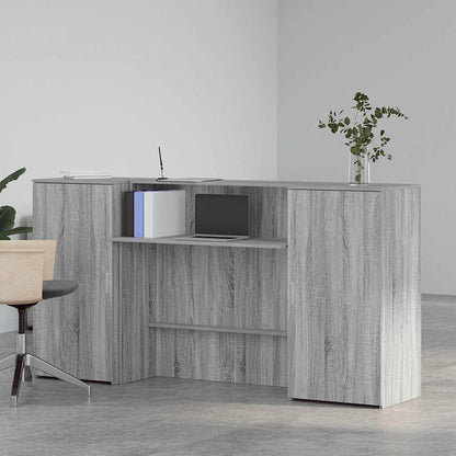 vidaXL Reception Desk Grey Sonoma 200x50x103,5 cm Engineered Wood 3