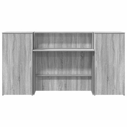 vidaXL Reception Desk Grey Sonoma 200x50x103,5 cm Engineered Wood 5