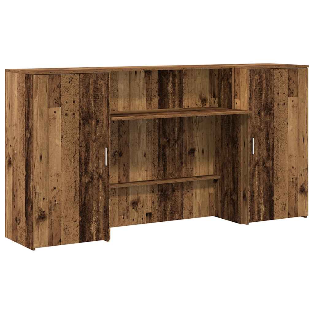 vidaXL Reception Desk Old Wood 200x50x103,5 cm Engineered Wood 2