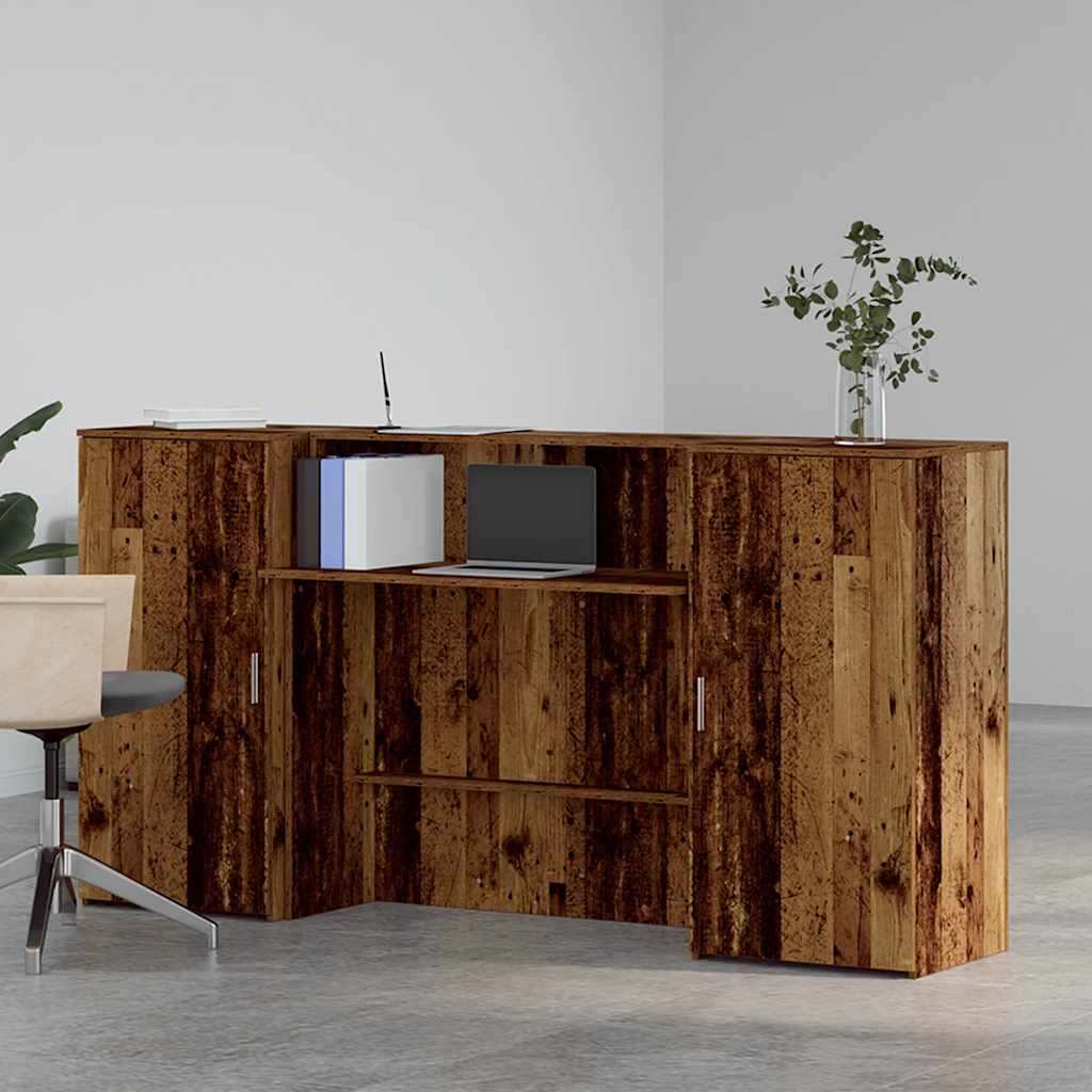 vidaXL Reception Desk Old Wood 200x50x103,5 cm Engineered Wood 3