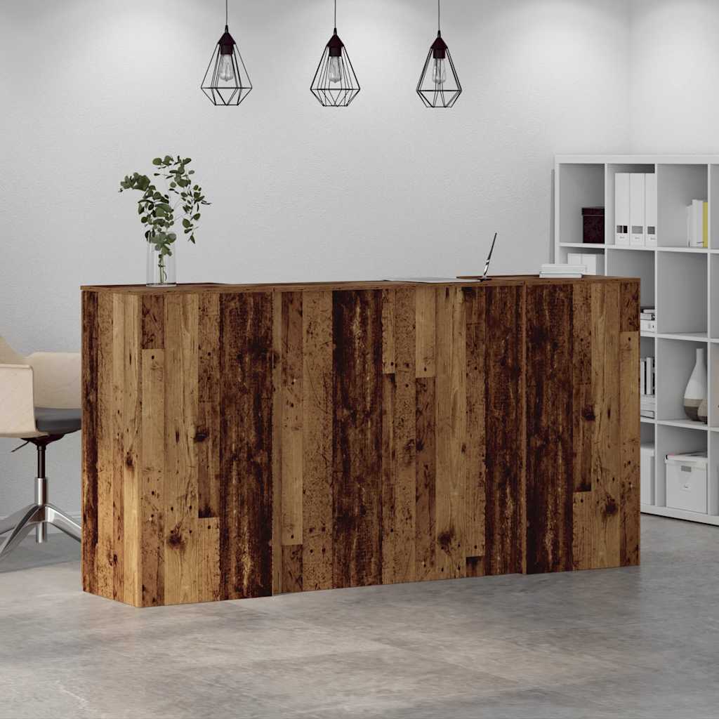 vidaXL Reception Desk Old Wood 200x50x103,5 cm Engineered Wood 4