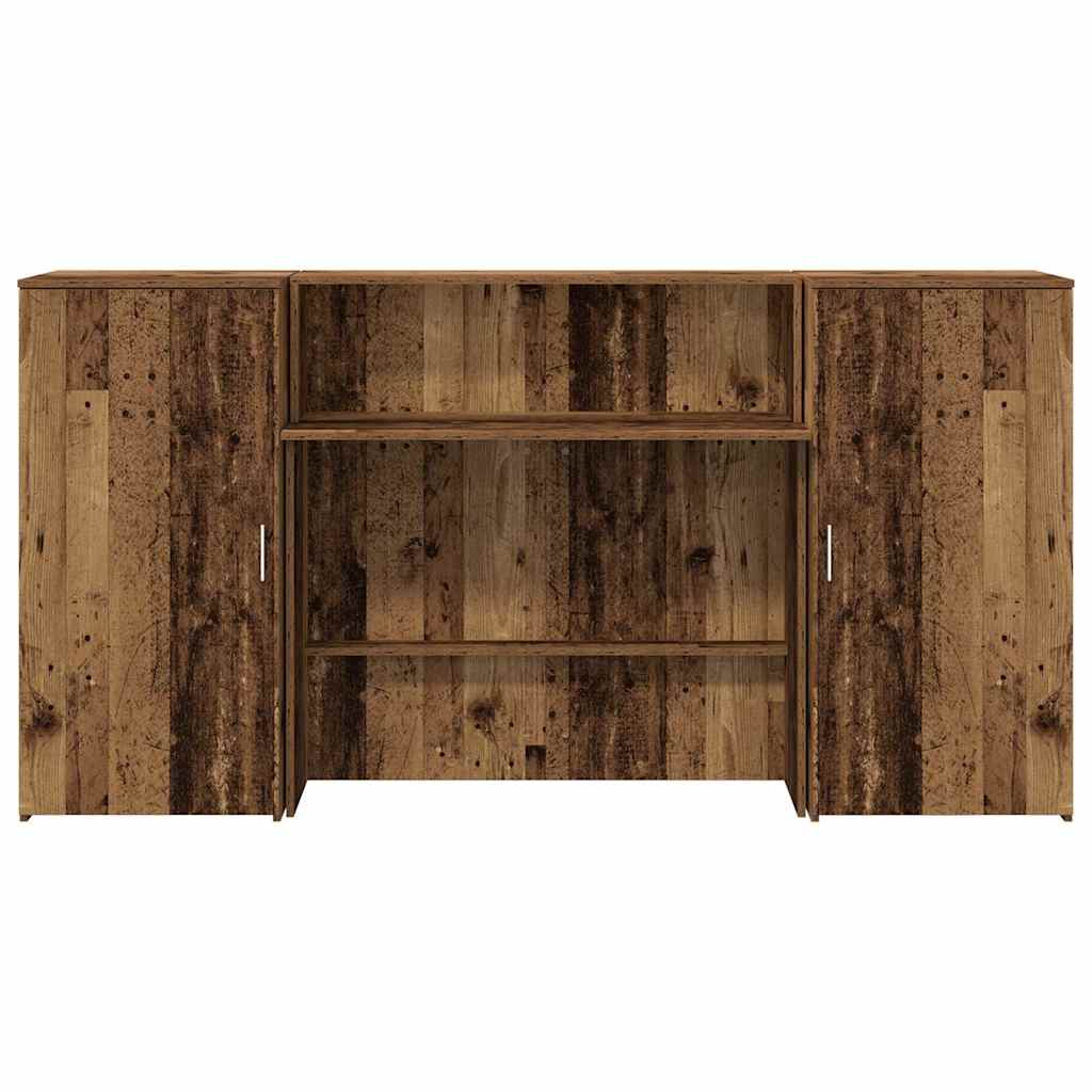 vidaXL Reception Desk Old Wood 200x50x103,5 cm Engineered Wood 5