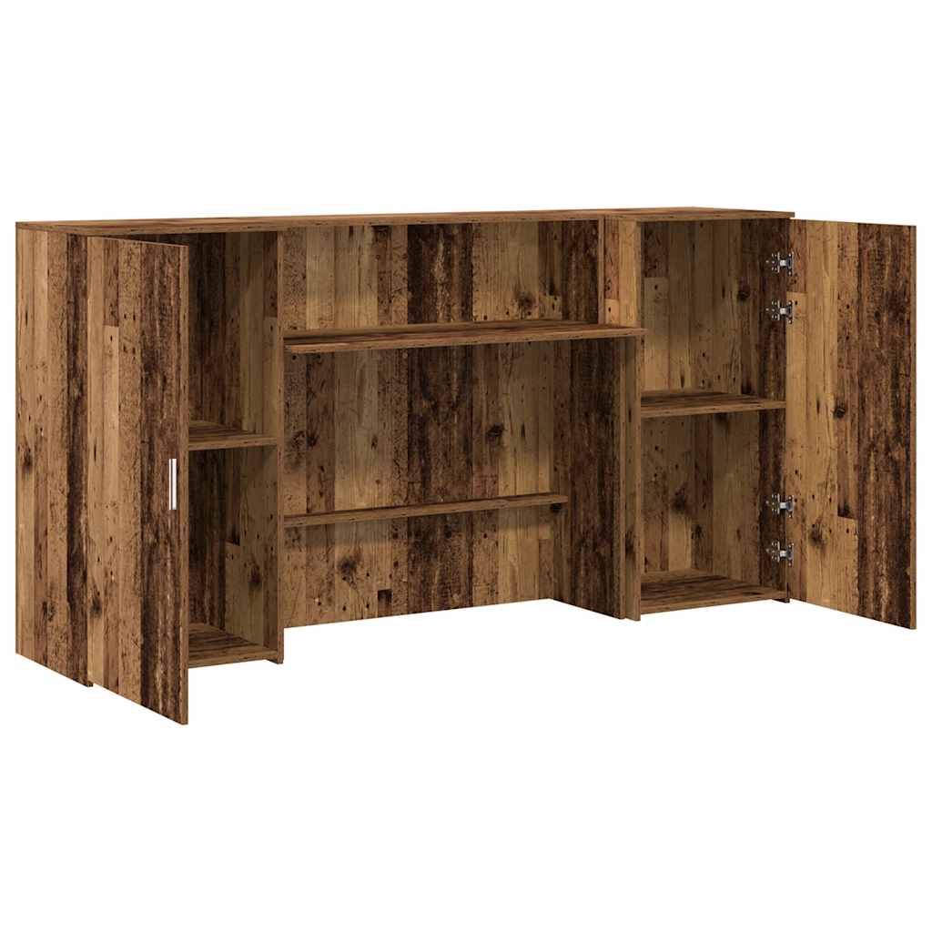 vidaXL Reception Desk Old Wood 200x50x103,5 cm Engineered Wood 6
