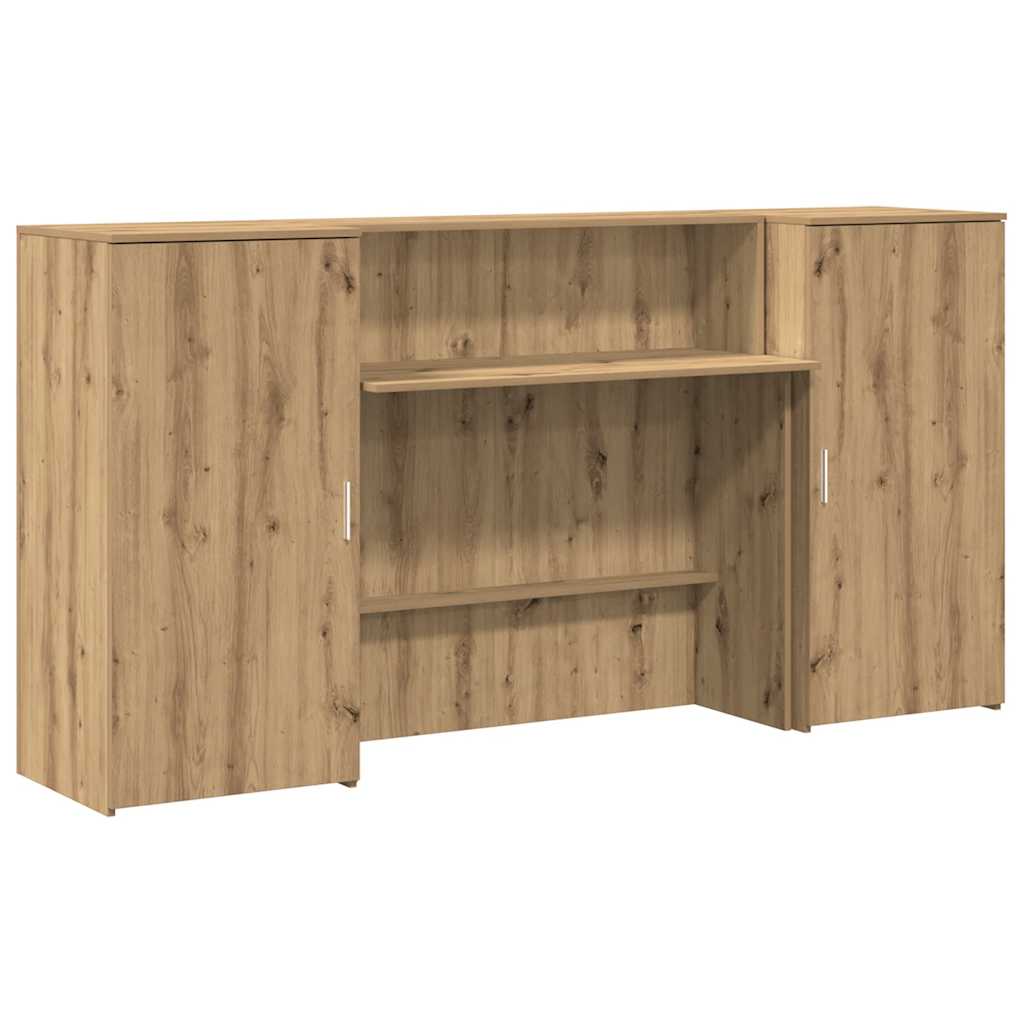 vidaXL Reception Desk Artisan Oak 200x50x103,5 cm Engineered Wood 2