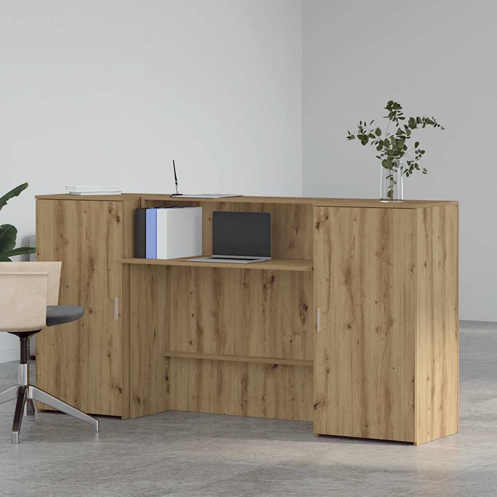 vidaXL Reception Desk Artisan Oak 200x50x103,5 cm Engineered Wood 3