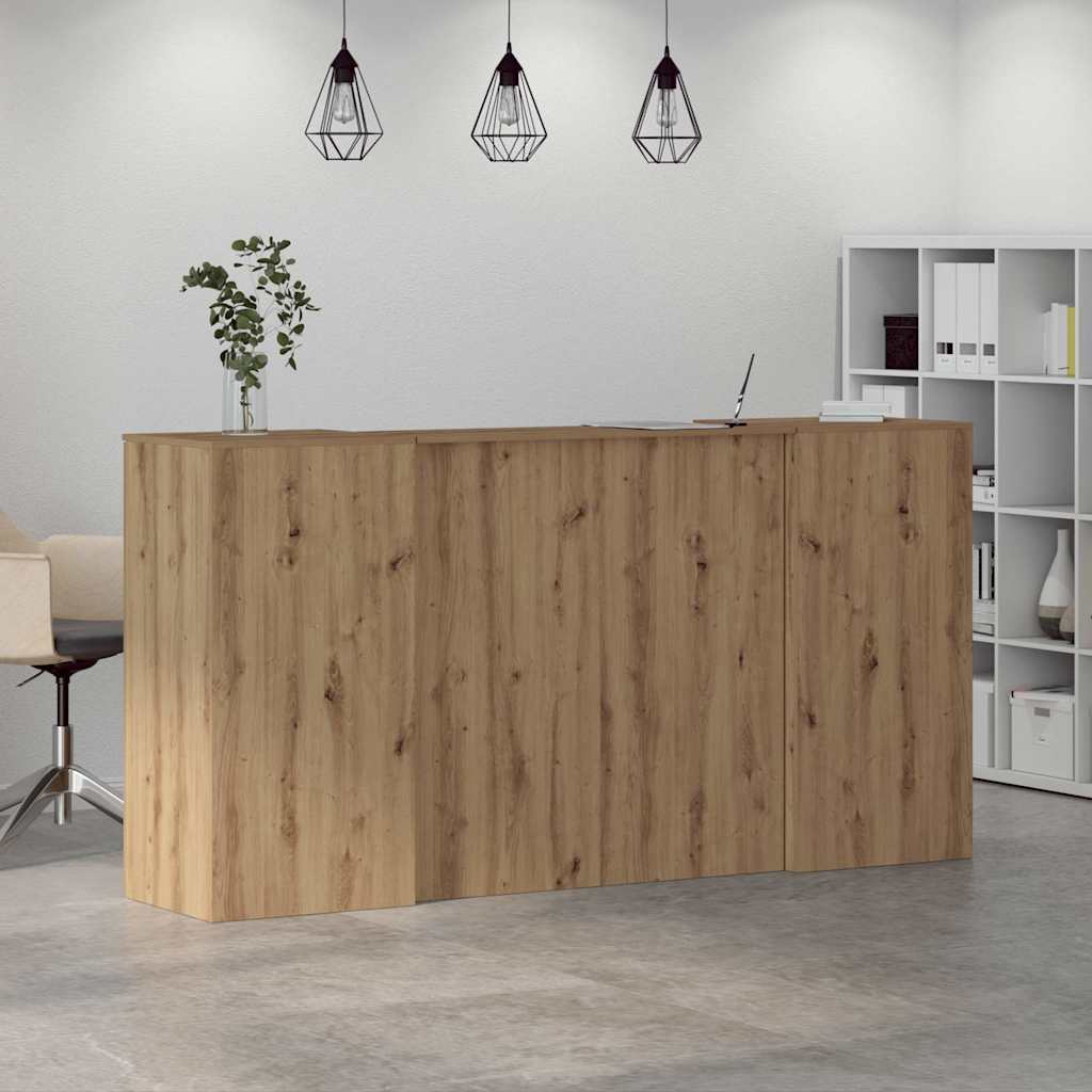 vidaXL Reception Desk Artisan Oak 200x50x103,5 cm Engineered Wood 4