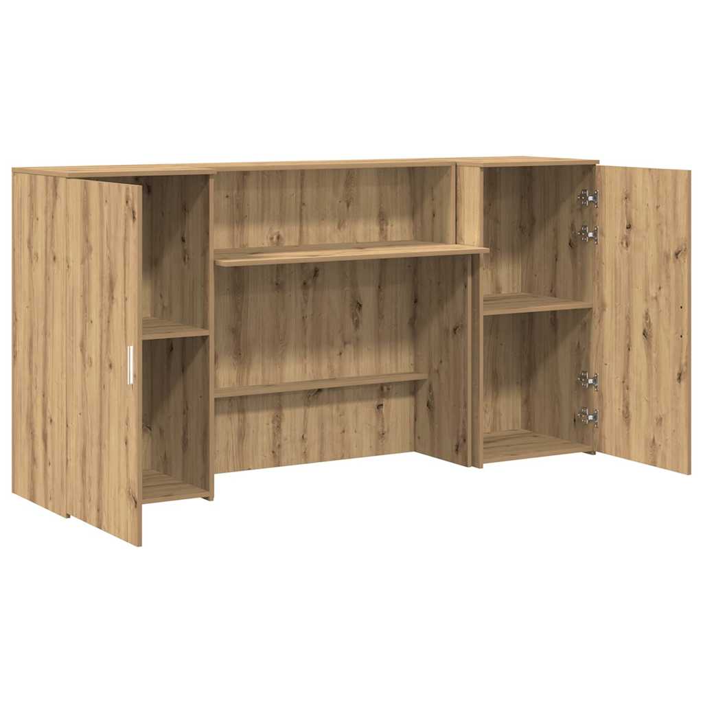 vidaXL Reception Desk Artisan Oak 200x50x103,5 cm Engineered Wood 6