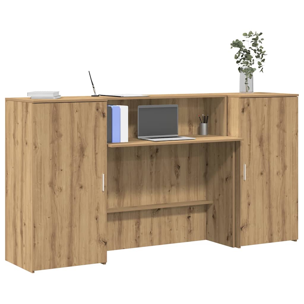 vidaXL Reception Desk Artisan Oak 200x50x103,5 cm Engineered Wood 1
