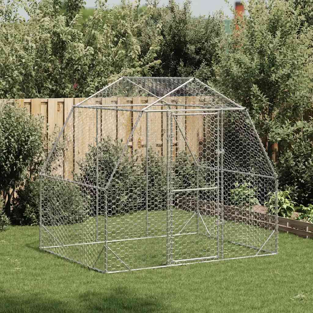 vidaXL Chicken Run 2.5x4x2.25 m Galvanised Steel