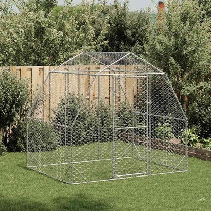vidaXL Chicken Run 2.5x4x2.25 m Galvanised Steel