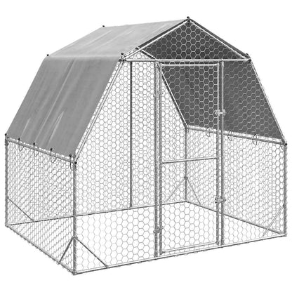 vidaXL Chicken Run with Roof 2,5x2x2,25 m Galvanised Steel 2