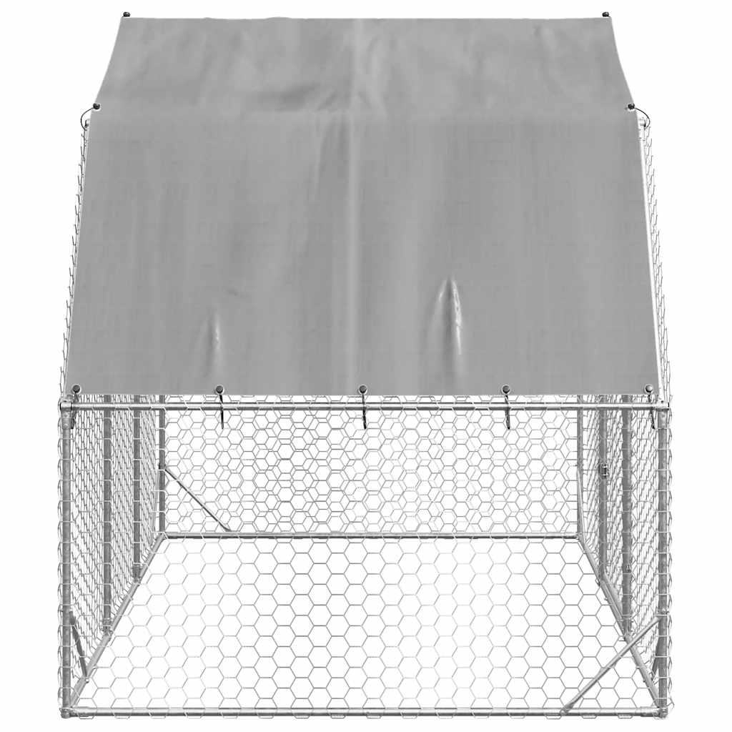 vidaXL Chicken Run with Roof 2,5x2x2,25 m Galvanised Steel 4