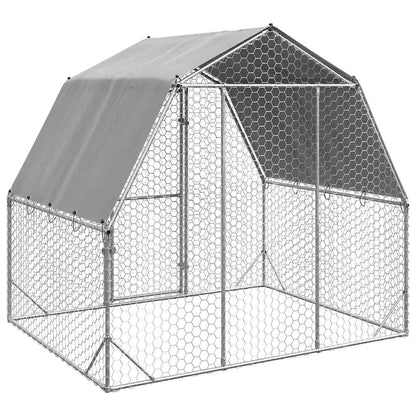 vidaXL Chicken Run with Roof 2,5x2x2,25 m Galvanised Steel 5