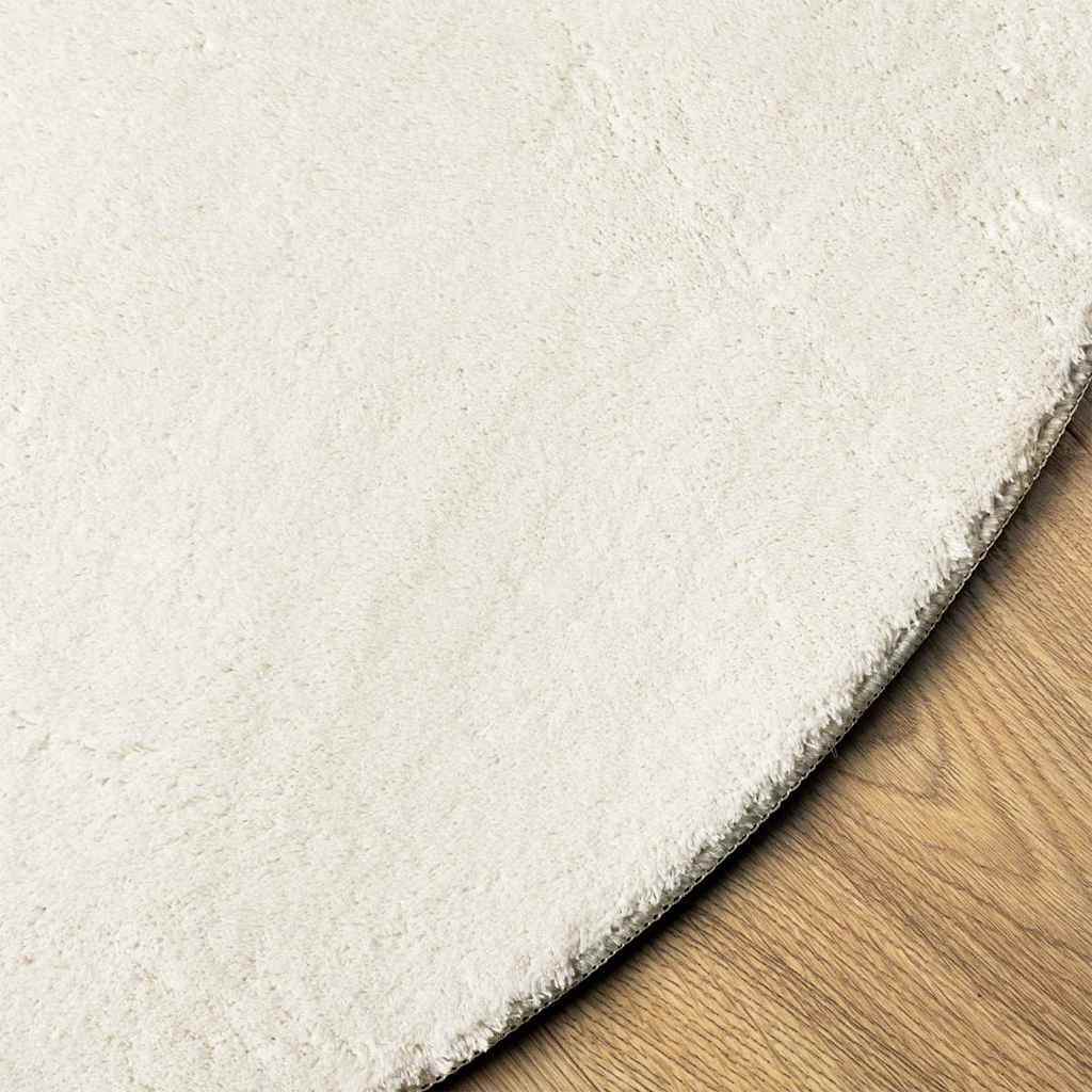 Carpet HUARTE Polyester Oval-asymmetric Length 200 cm Cream 140 cm