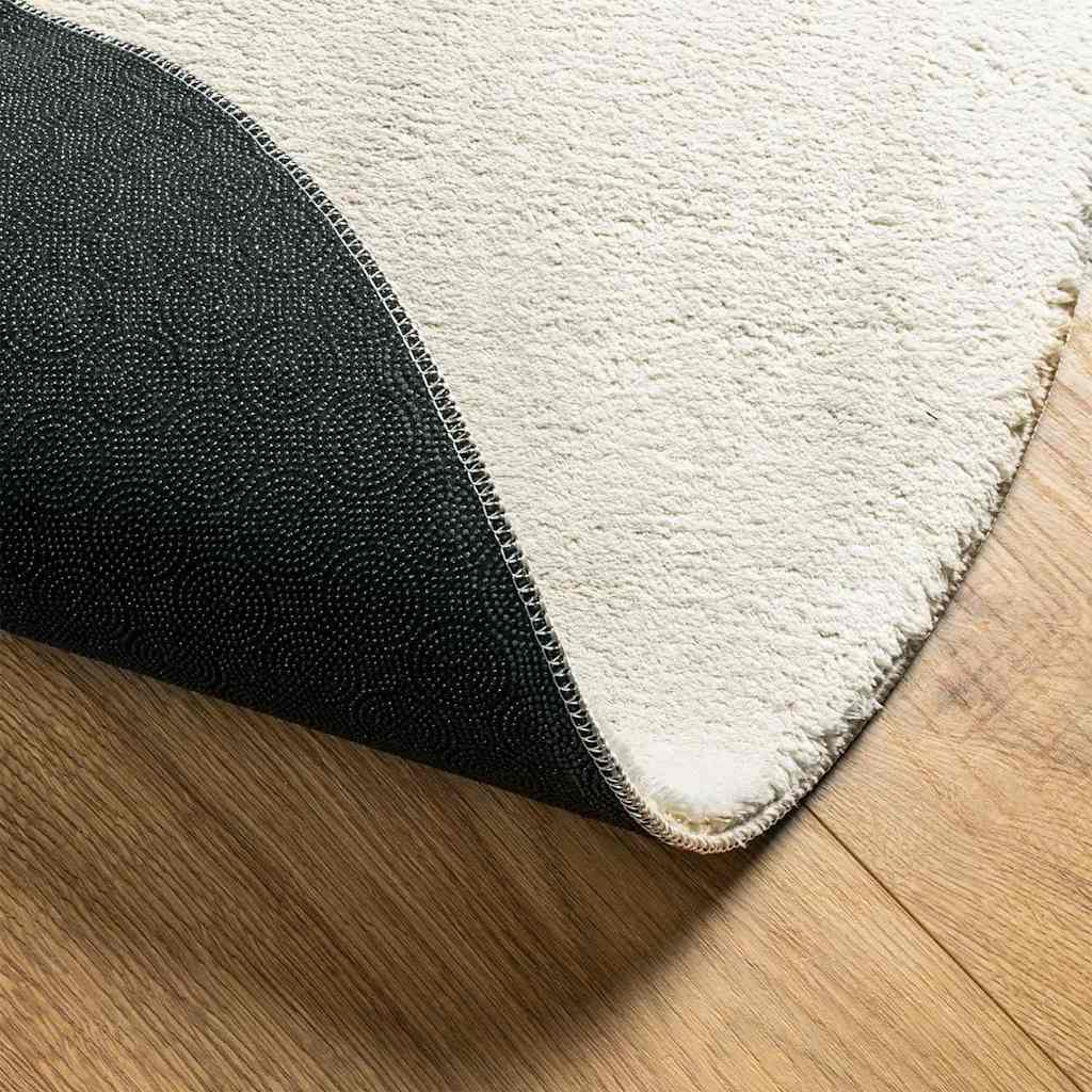 Carpet HUARTE Polyester Oval-asymmetric Length 200 cm Cream 140 cm