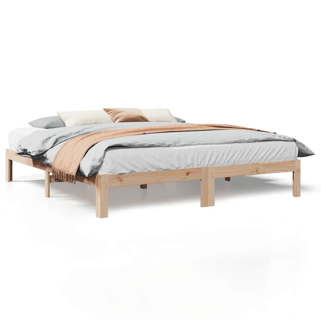 vidaXL Bed Frame without Mattress 180x200 cm Super King Solid Wood Pine 2
