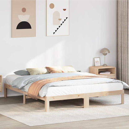 vidaXL Bed Frame without Mattress 180x200 cm Super King Solid Wood Pine 4