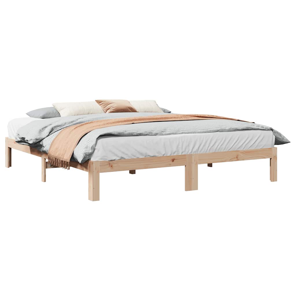 vidaXL Bed Frame without Mattress 180x200 cm Super King Solid Wood Pine 1