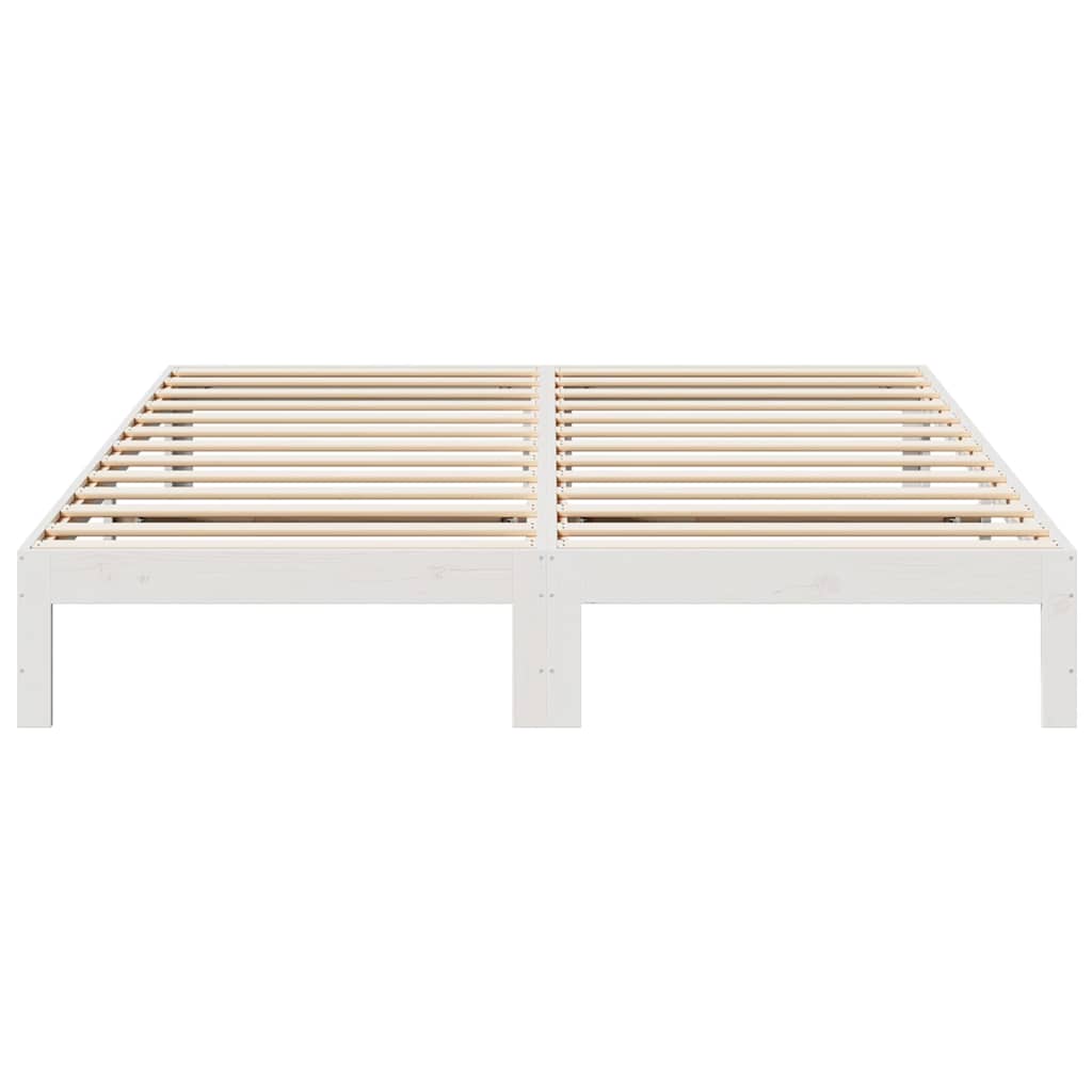 vidaXL Bed Frame without Mattress White 180x200 cm Solid Wood Pine 5