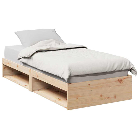 Day Bed without Mattress Solid Wood Pine Natural 90 cm 190 cm
