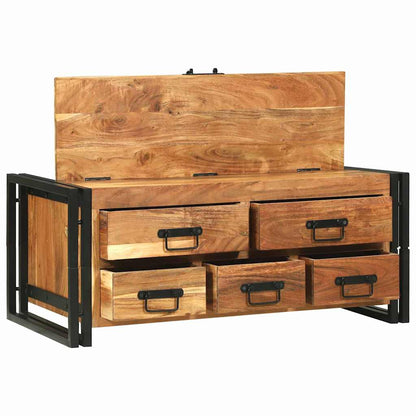 Coffee Table Brown Solid Acacia Wood, image 3