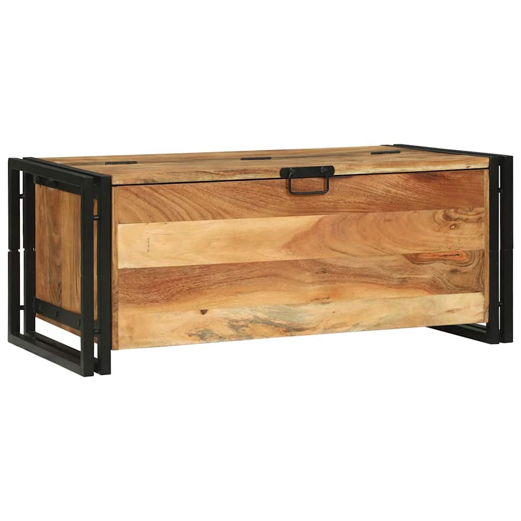 Coffee Table Brown Solid Acacia Wood, image 6