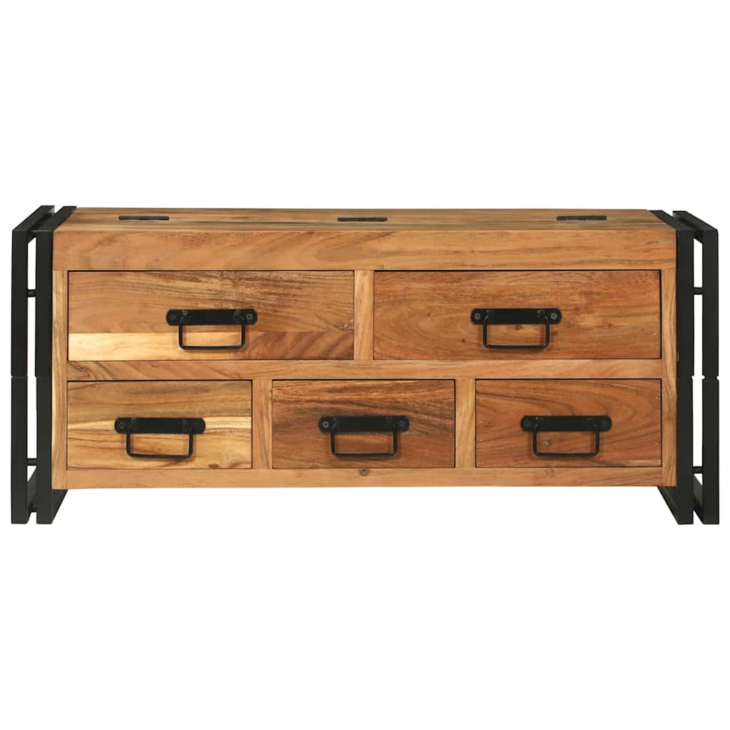 Coffee Table Brown Solid Acacia Wood, image 4