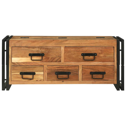 Coffee Table Brown Solid Acacia Wood, image 4