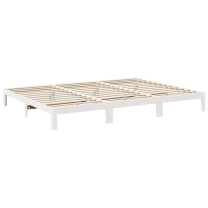 vidaXL Family Bed Frame No Mattress White 270x200 cm Solid Wood Pine 6