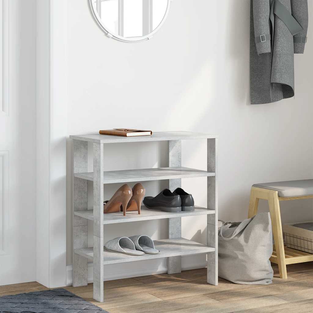 Shoe Rack 61x32x70 cm Engineered Wood Concrete grey
