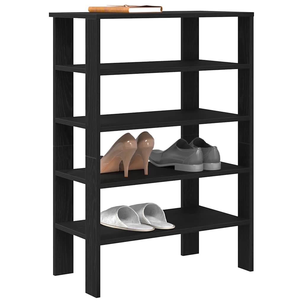Shoe Rack 61x32x87.5 cm Engineered Wood Black