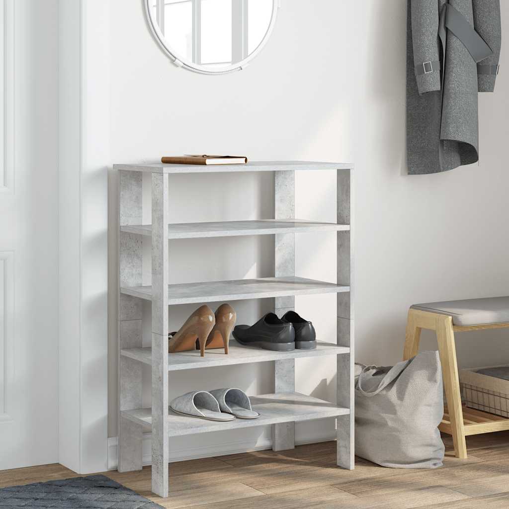Shoe Rack 61x32x87.5 cm Engineered Wood Concrete grey