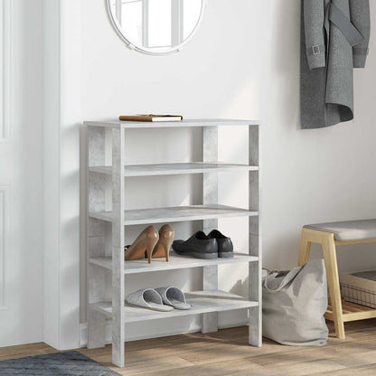 Shoe Rack 61x32x87.5 cm Engineered Wood Concrete grey