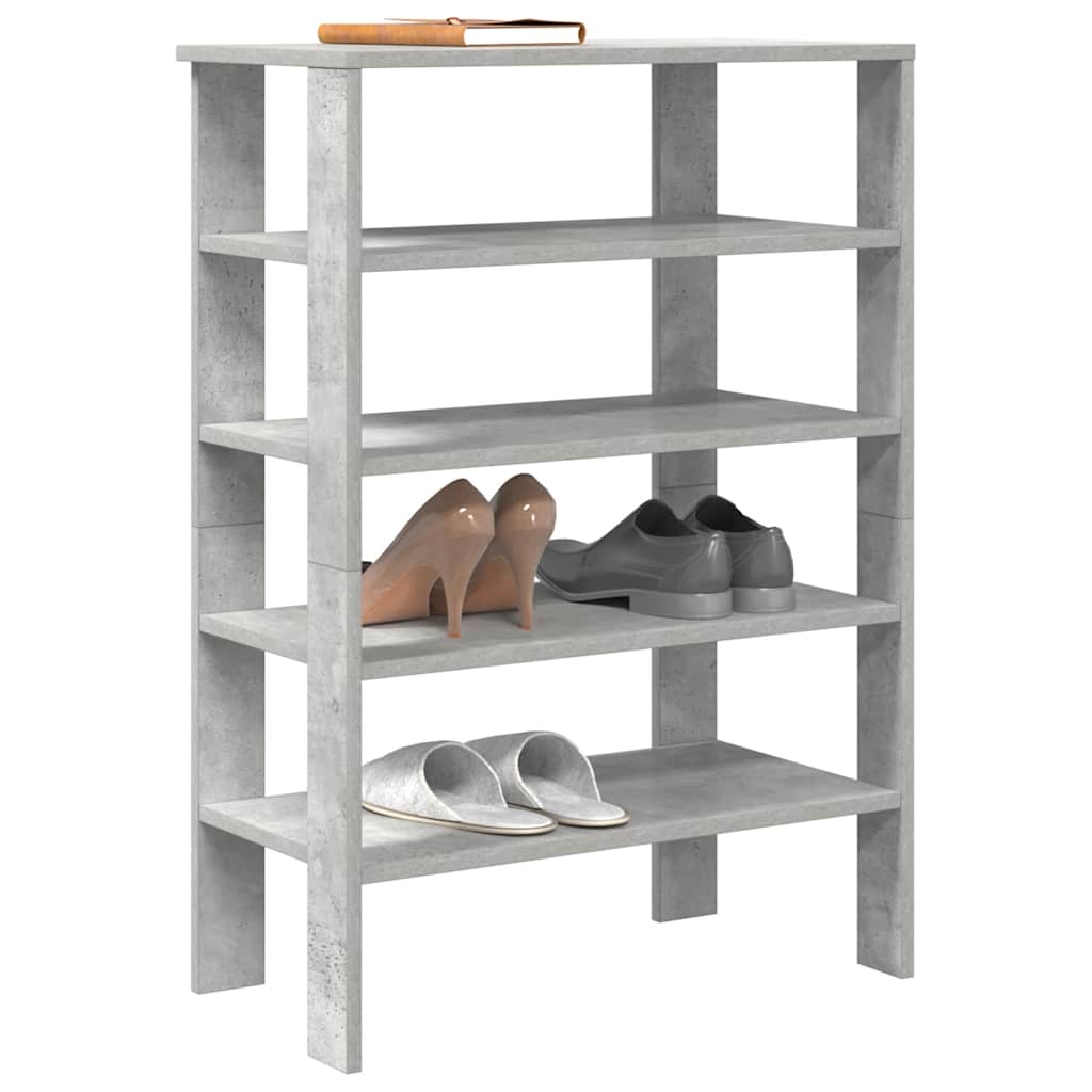 Shoe Rack 61x32x87.5 cm Engineered Wood Concrete grey