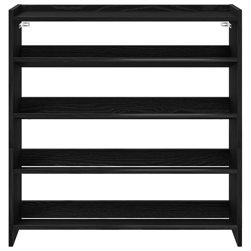 Shoe Rack 80x25x81 cm Engineered Wood Black