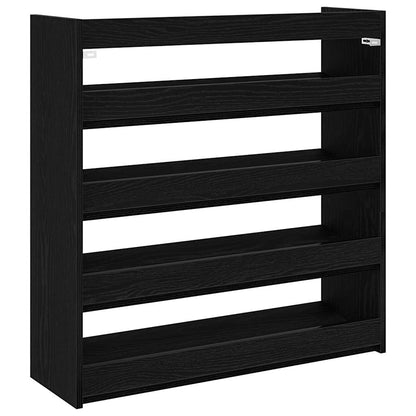 Shoe Rack 80x25x81 cm Engineered Wood Black