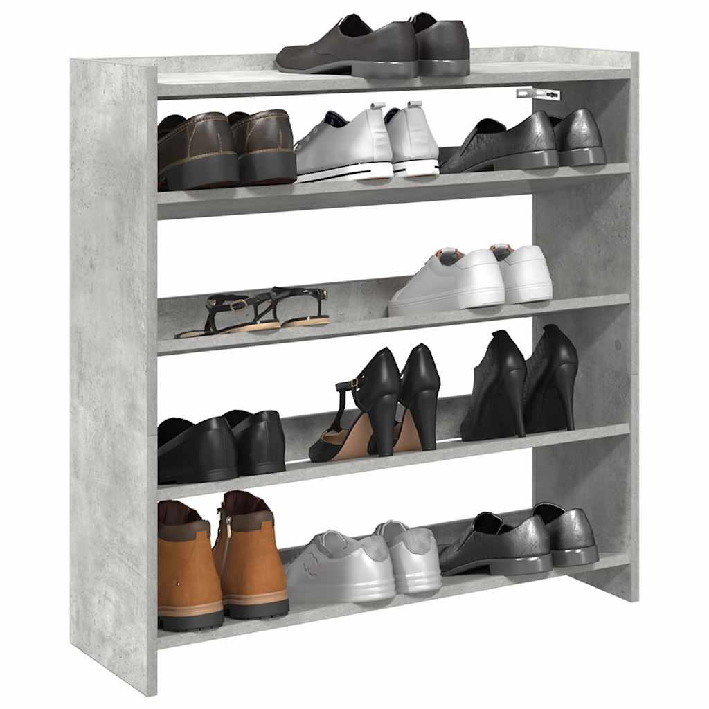 Shoe Rack 80x25x81 cm Engineered Wood Concrete grey
