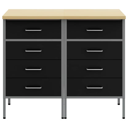 vidaXL Work Cabinet with Drawer 2 pcs Black and Grey 100 x 55 x 85 cm 6